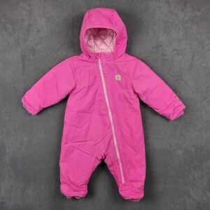 Carhartt Quick Duck Pink Hooded Bunting Snowsuit Infant Girls 12M 12 Months